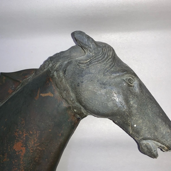 ANTIQUE Ethan Allen running horse HAND HAMMERED COPPER weathervane w/stand - Picture 4 of 16